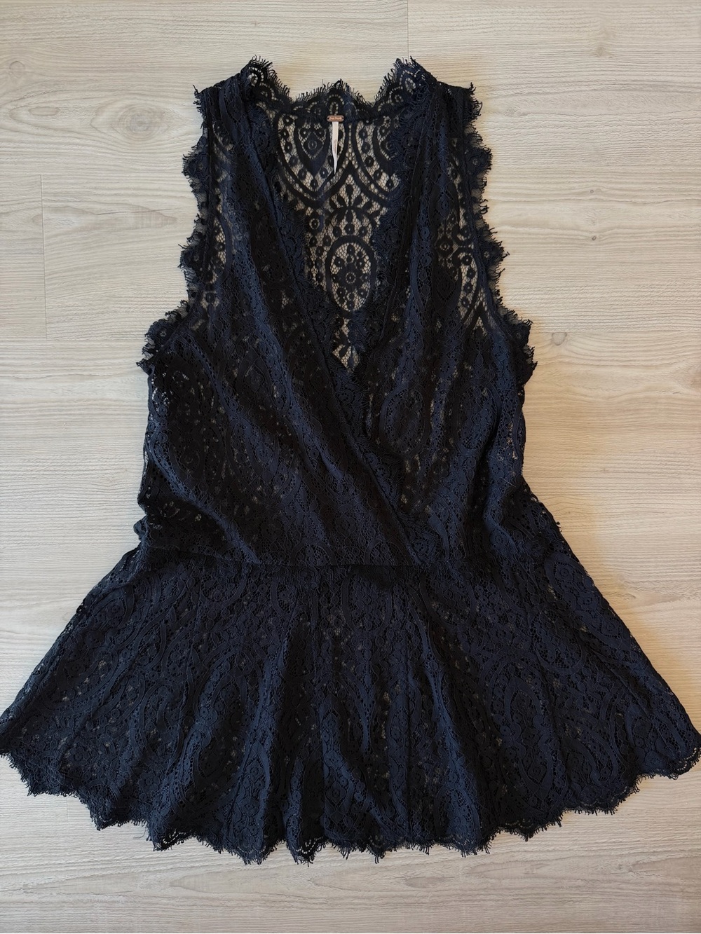 Free People Heart in Two Lace Mini Dress in black